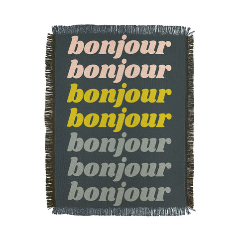 June Journal Bonjour in Pastel Throw Blanket
