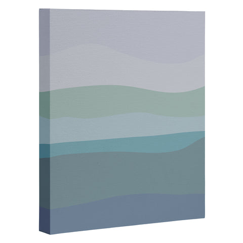 June Journal Calming Ocean Waves in Soft Du Art Canvas