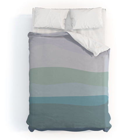 June Journal Calming Ocean Waves in Soft Du Duvet Cover