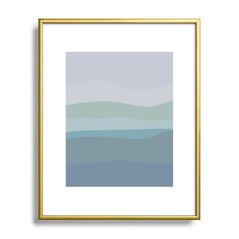 June Journal Calming Ocean Waves in Soft Du Metal Framed Art Print