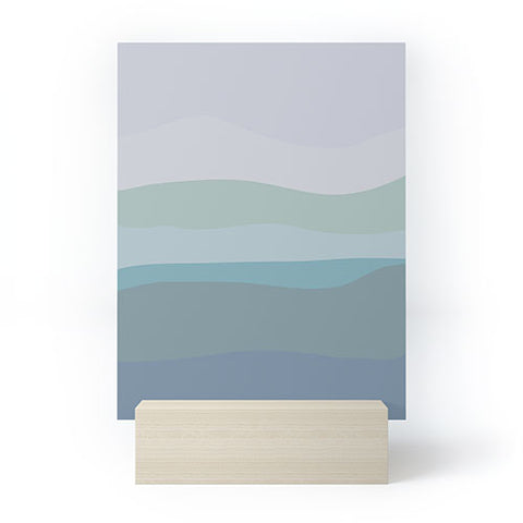 June Journal Calming Ocean Waves in Soft Du Mini Art Print