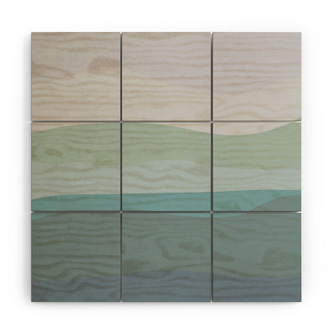 June Journal Calming Ocean Waves in Soft Du Wood Wall Mural