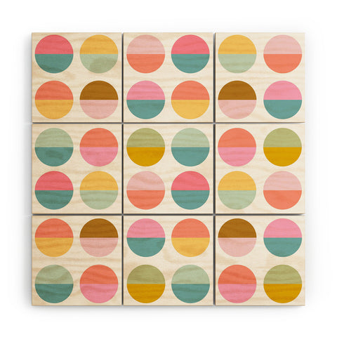June Journal Colorful and Bright Circle Pattern Wood Wall Mural
