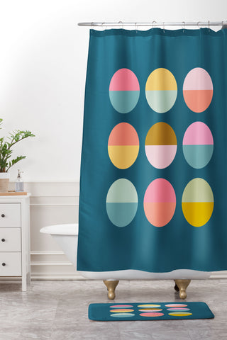 June Journal Colorful Circles Shower Curtain And Mat