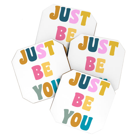 June Journal Colorful Just Be You Lettering Coaster Set