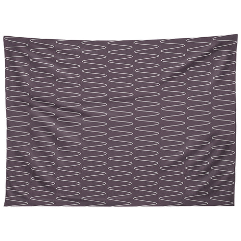 June Journal Curved Line Art in Dark Plum Tapestry