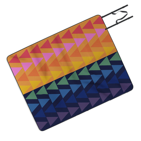 June Journal Day and Night Rainbow Picnic Blanket