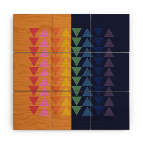 June Journal Day and Night Rainbow Wood Wall Mural