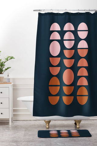 June Journal Desert Circles Shower Curtain And Mat