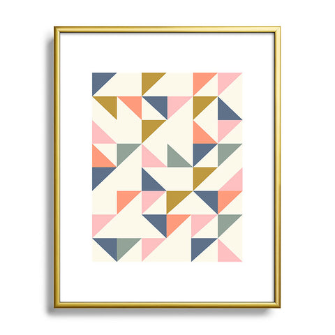 June Journal Floating Triangles Metal Framed Art Print