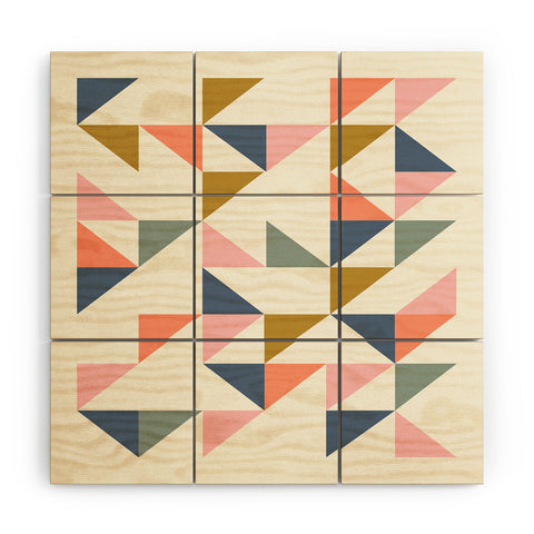 June Journal Floating Triangles Wood Wall Mural