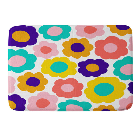 June Journal Flowers Pop Memory Foam Bath Mat