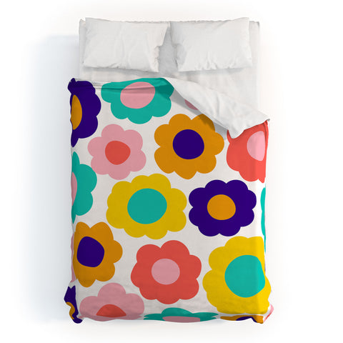 June Journal Flowers Pop Duvet Cover