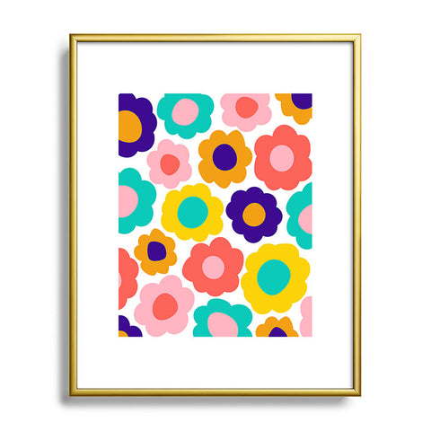 June Journal Flowers Pop Metal Framed Art Print