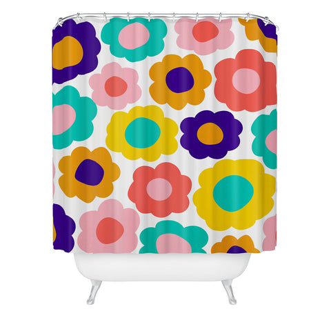 June Journal Flowers Pop Shower Curtain