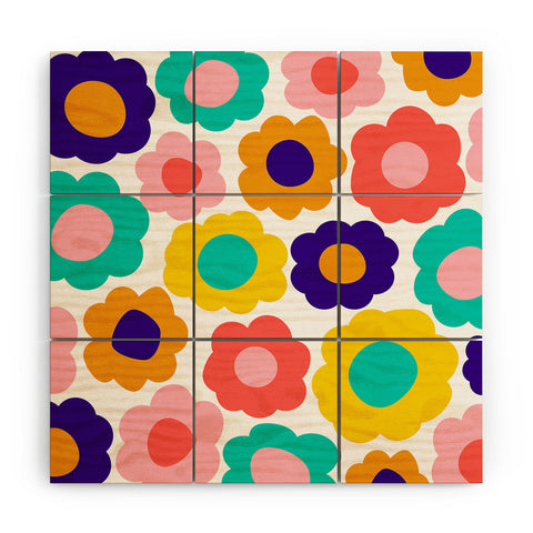June Journal Flowers Pop Wood Wall Mural
