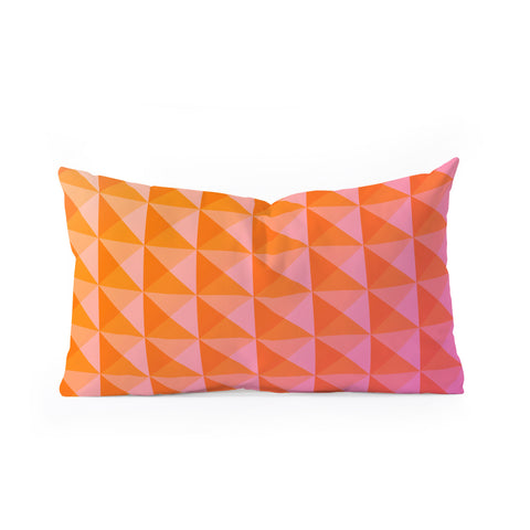 June Journal Geometric Gradient in Pink Oblong Throw Pillow