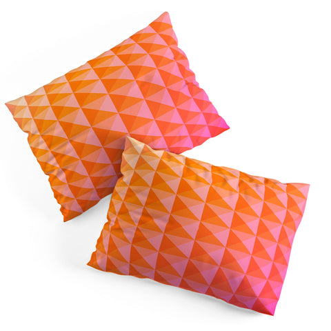 June Journal Geometric Gradient in Pink Pillow Shams