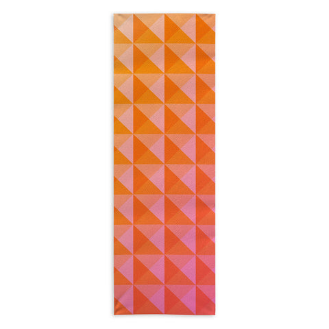 June Journal Geometric Gradient in Pink Yoga Towel