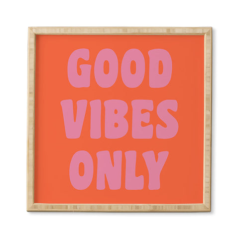 June Journal Good Vibes Only Framed Wall Art