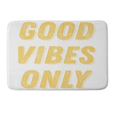 June Journal Good Vibes Only Bold Typograph Memory Foam Bath Mat