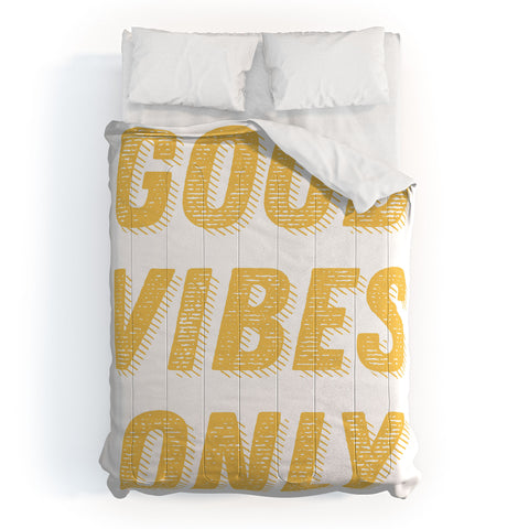 June Journal Good Vibes Only Bold Typograph Comforter