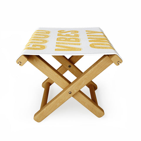 June Journal Good Vibes Only Bold Typograph Folding Stool