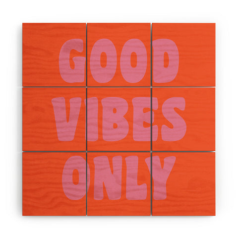 June Journal Good Vibes Only Wood Wall Mural
