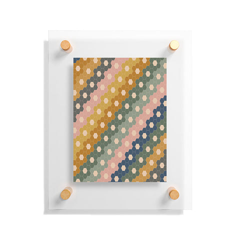 June Journal Hexagon Flowers Floating Acrylic Print