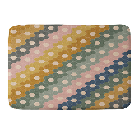 June Journal Hexagon Flowers Memory Foam Bath Mat