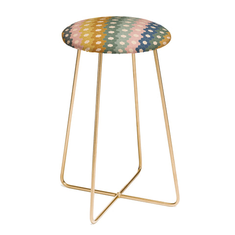 June Journal Hexagon Flowers Counter Stool