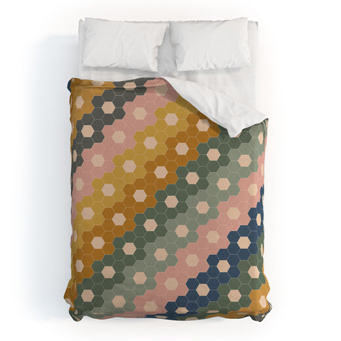 June Journal Hexagon Flowers Duvet Cover