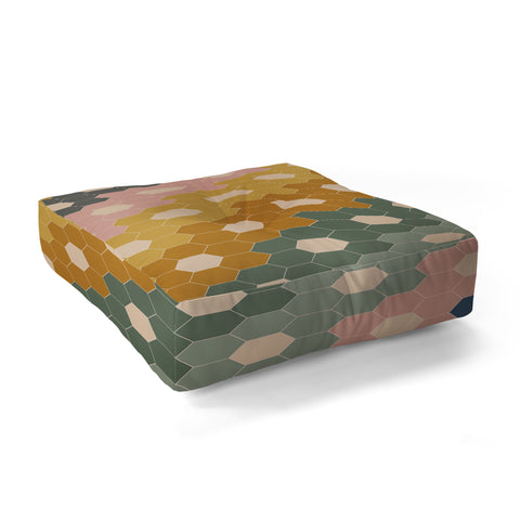 June Journal Hexagon Flowers Floor Pillow Square