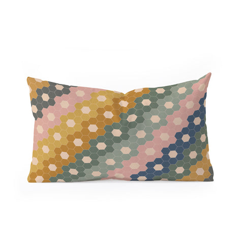June Journal Hexagon Flowers Oblong Throw Pillow