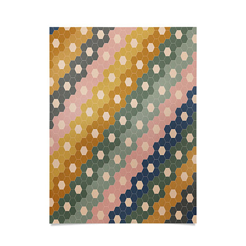 June Journal Hexagon Flowers Poster