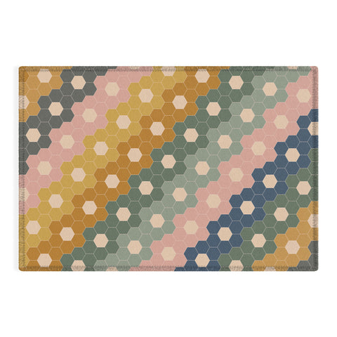 June Journal Hexagon Flowers Outdoor Rug