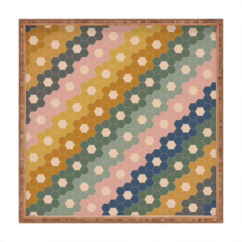 June Journal Hexagon Flowers Square Tray