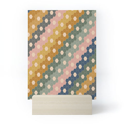 June Journal Hexagon Flowers Mini Art Print
