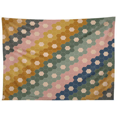 June Journal Hexagon Flowers Tapestry