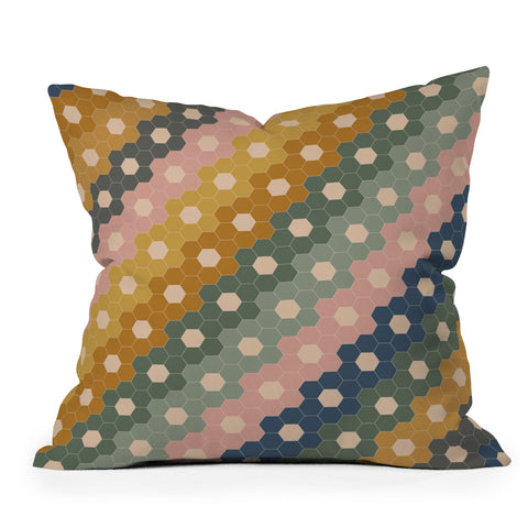 June Journal Hexagon Flowers Throw Pillow