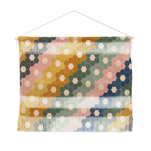 June Journal Hexagon Flowers Wall Hanging Landscape