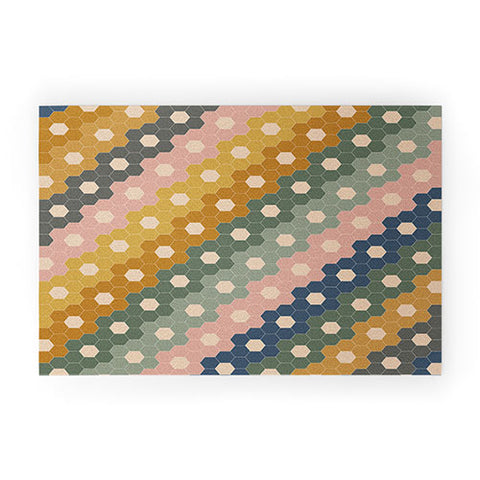 June Journal Hexagon Flowers Welcome Mat
