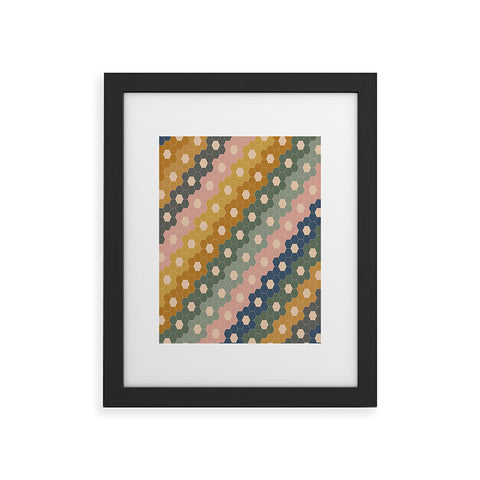 June Journal Hexagon Flowers Framed Art Print