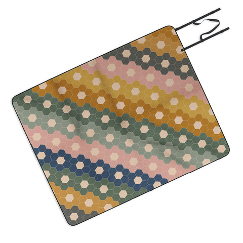 June Journal Hexagon Flowers Picnic Blanket