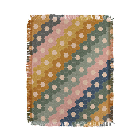 June Journal Hexagon Flowers Throw Blanket