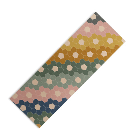 June Journal Hexagon Flowers Yoga Mat