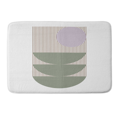 June Journal Lines and Shapes in Moss Memory Foam Bath Mat