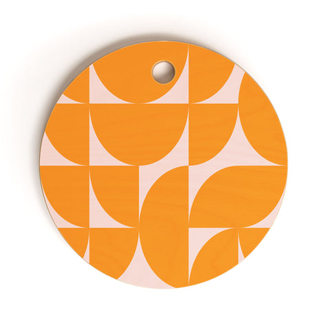 June Journal Mid Century Mod Geometrics Cutting Board Round