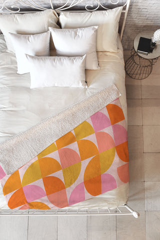 June Journal Mid Century Mod Geometry Fleece Throw Blanket