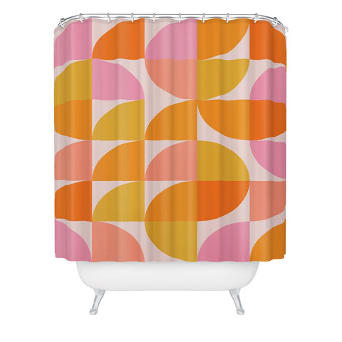 June Journal Mid Century Mod Geometry Shower Curtain